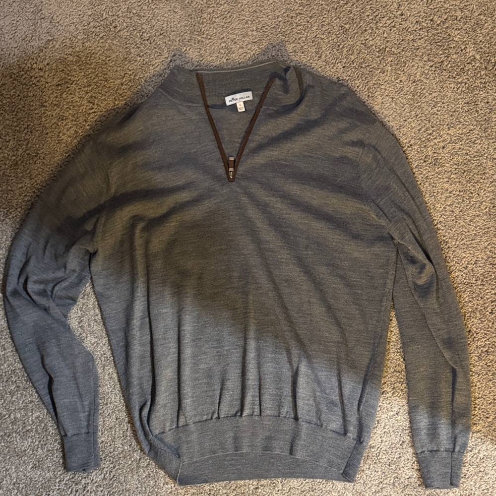 Peter Millar Charcoal Zip-Up Sweater